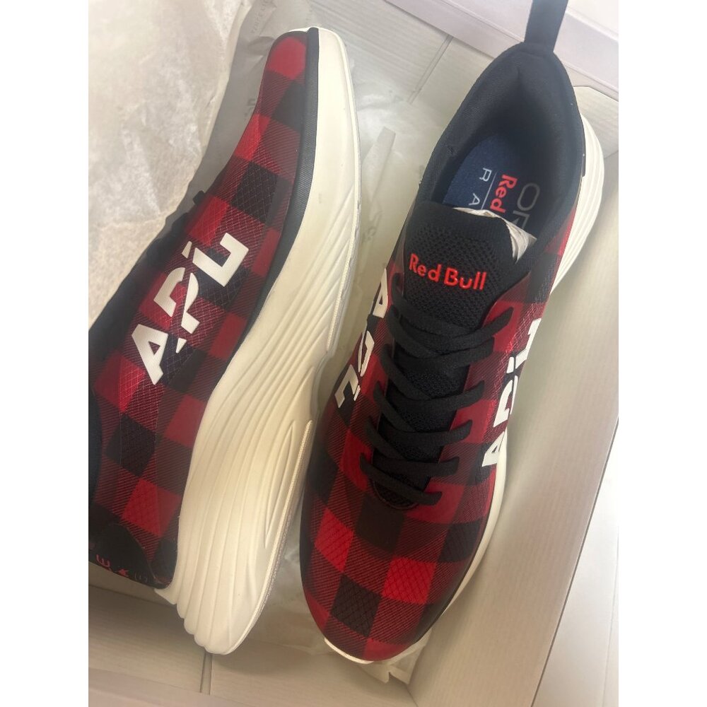 APL Podium Flannel Propulsion Labs Athletic Sneaker Shoes Red Black - Picture 6 of 11